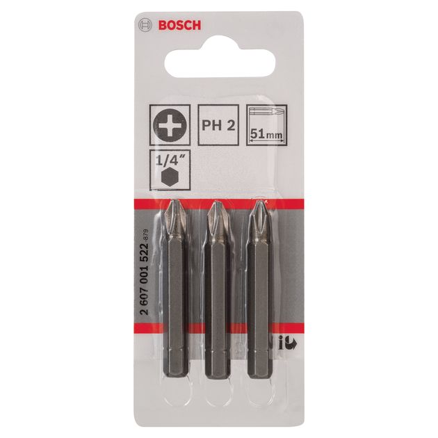 Бита PH2 50 мм Extra Hard 3 шт. BOSCH (2607001522), фото , изображение 3 | SNABZHENIE.com.ua Бита PH2 50 мм Extra Hard 3 шт. BOSCH (2607001522), фото , изображение 3 | SNABZHENIE.com.ua