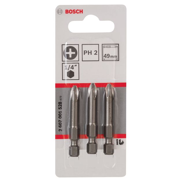 Бита PH2 50 мм Extra Hard 3 шт. BOSCH (2607001528), фото , изображение 3 | SNABZHENIE.com.ua Бита PH2 50 мм Extra Hard 3 шт. BOSCH (2607001528), фото , изображение 3 | SNABZHENIE.com.ua