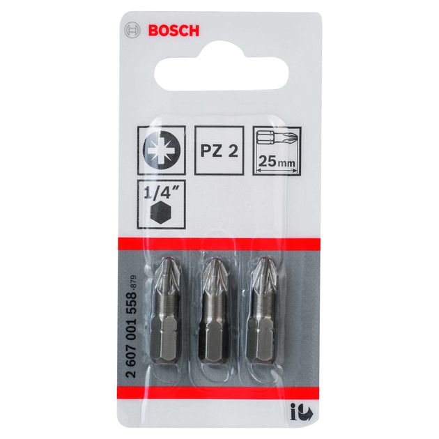 Бита PZ2 25 мм Extra Hart 3 шт. BOSCH (2607001558), фото , изображение 3 | SNABZHENIE.com.ua Бита PZ2 25 мм Extra Hart 3 шт. BOSCH (2607001558), фото , изображение 3 | SNABZHENIE.com.ua
