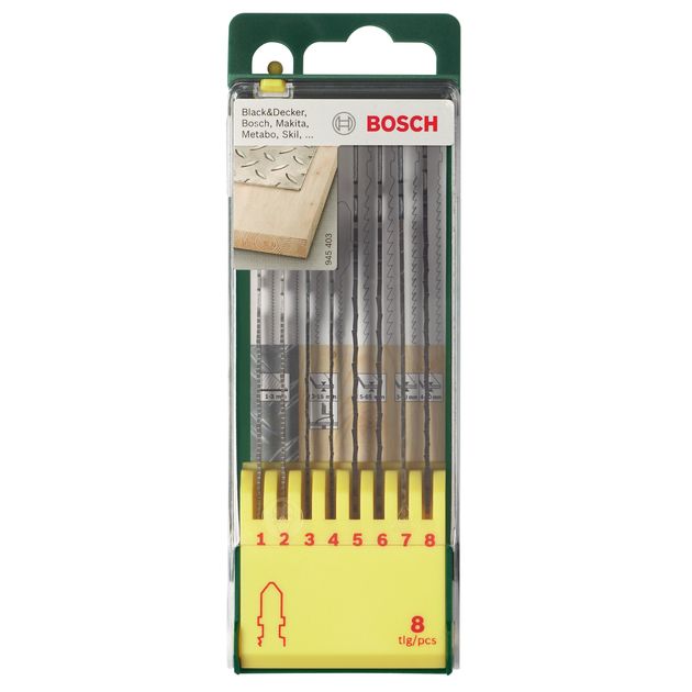 Набір полотен для лобзикової пили SORT, Т-ХВОС, 8 шт, BOSCH (2607019458), фото , зображення 2 | SNABZHENIE.com.ua