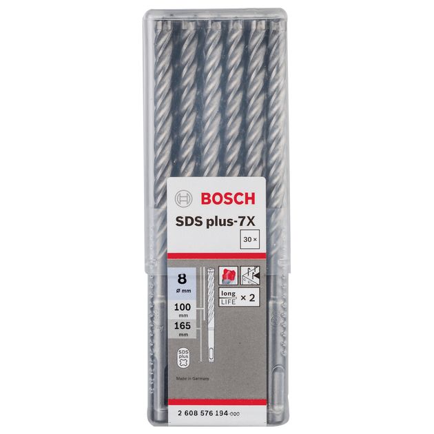 Бур SDS Plus 8x50x115 мм для армированного бетона, 30 шт. BOSCH, фото , изображение 3 | SNABZHENIE.com.ua