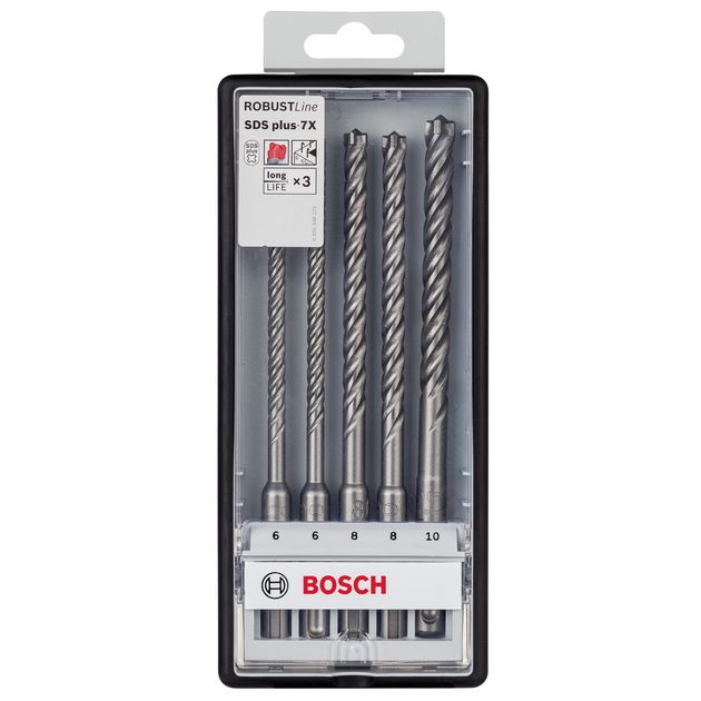 Набір бурів 6,6,8,8,10 мм для армованого бетону, Robust Line, SDS-plus 7X, 5 шт. BOSCH (2608576200), фото , зображення 4 | SNABZHENIE.com.ua Набір бурів 6,6,8,8,10 мм для армованого бетону, Robust Line, SDS-plus 7X, 5 шт. BOSCH (2608576200), фото , зображення 4 | SNABZHENIE.com.ua