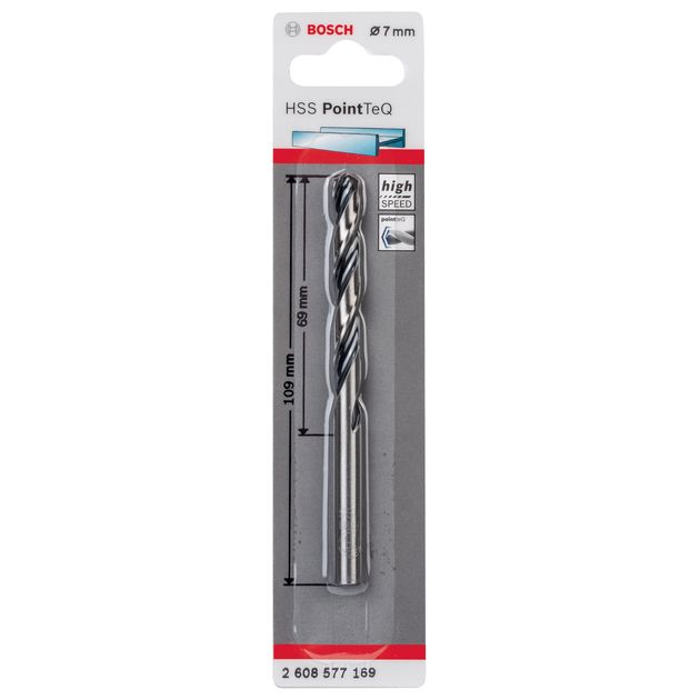 Сверло 7 мм HSS PointTeQ, BOSCH (2608577169), фото , изображение 3 | SNABZHENIE.com.ua Сверло 7 мм HSS PointTeQ, BOSCH (2608577169), фото , изображение 3 | SNABZHENIE.com.ua