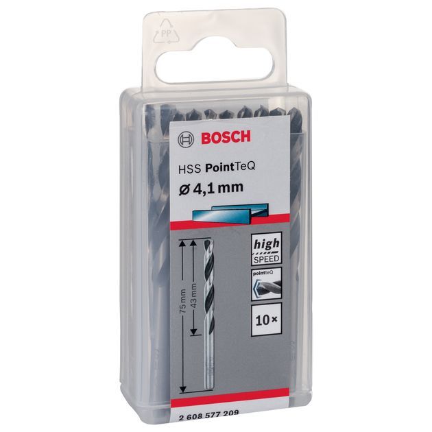 Сверла по металлу HSS PointTeQ 4.1 мм 10 шт. BOSCH (2608577209), фото , изображение 2 | SNABZHENIE.com.ua Сверла по металлу HSS PointTeQ 4.1 мм 10 шт. BOSCH (2608577209), фото , изображение 2 | SNABZHENIE.com.ua