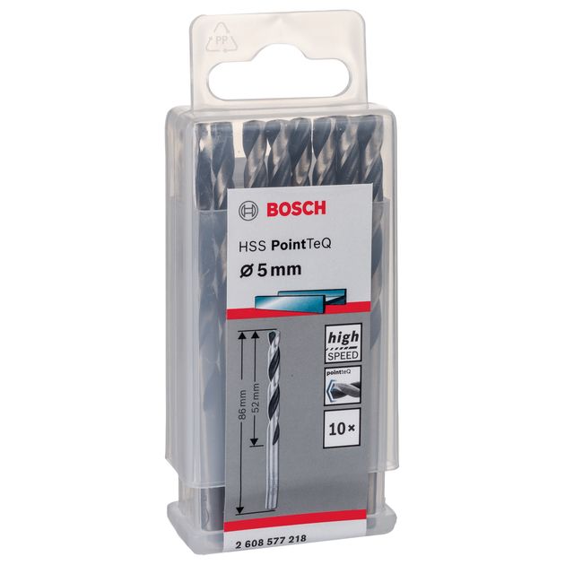 Сверло спиральное 5,0 мм по металлу HSS PointTeQ, 10 шт. BOSCH, фото , изображение 4 | SNABZHENIE.com.ua
