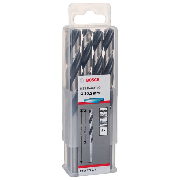 Сверла по металлу HSS PointTeQ 10.2 мм 5 шт. BOSCH, фото , изображение 2 | SNABZHENIE.com.ua