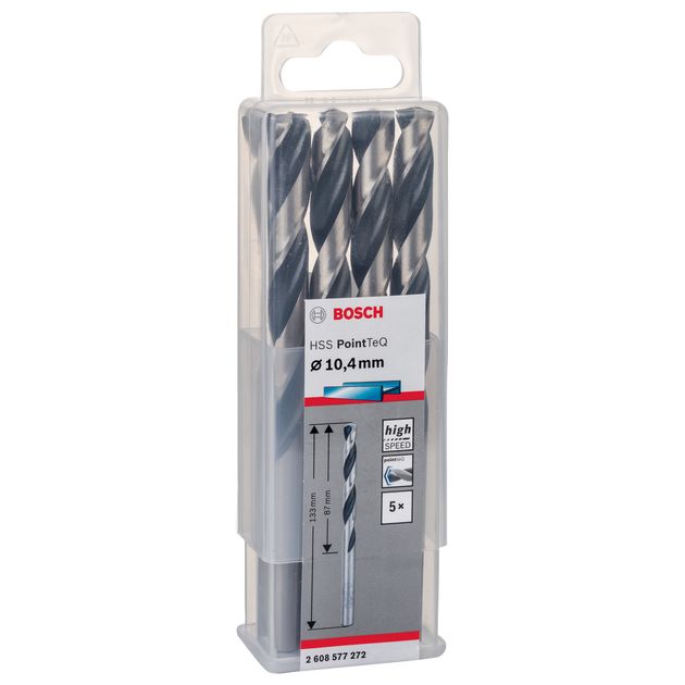 Сверла по металлу HSS PointTeQ 10.4 мм 5 шт. BOSCH (2608577272), фото , изображение 3 | SNABZHENIE.com.ua