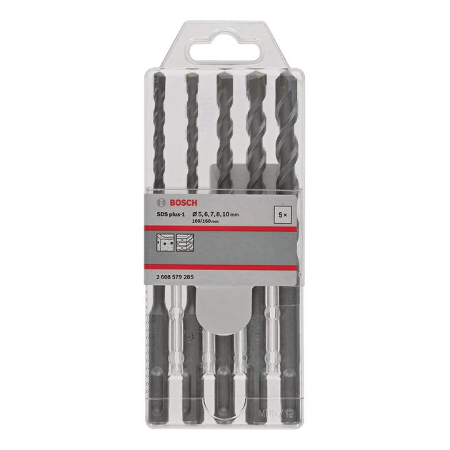 Набор буров BOSCH SDS plus-1 5/6/7/8/10x160мм (2608579285), фото , изображение 2 | SNABZHENIE.com.ua Набор буров BOSCH SDS plus-1 5/6/7/8/10x160мм (2608579285), фото , изображение 2 | SNABZHENIE.com.ua