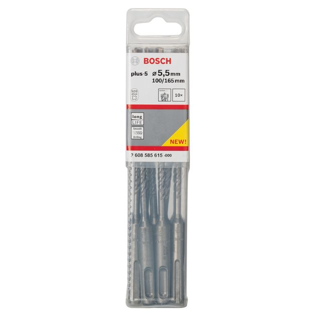 Сверло по бетону 5.5 x 100 мм SDS plus, 5 шт. BOSCH (2608585615), фото , изображение 4 | SNABZHENIE.com.ua