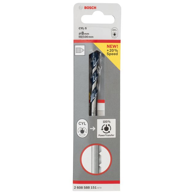 Сверло по бетону 8x50 мм, CYL-5, BOSCH (2608588151), фото , изображение 4 | SNABZHENIE.com.ua