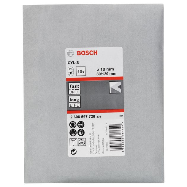 Сверло по бетону 10x120мм CYL-3 SilverPerc BOSCH (2608597720), фото , изображение 3 | SNABZHENIE.com.ua