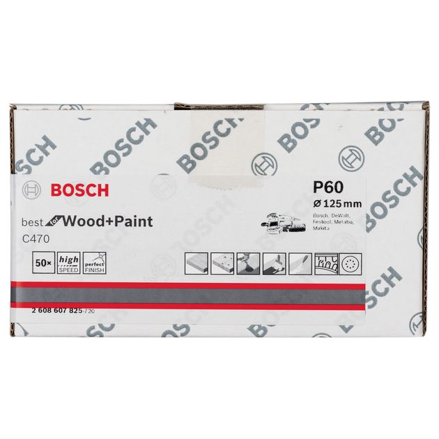 Шліфлист 125 мм K 60, Best for Wood, 50 шт. BOSCH (2608607825), фото , зображення 4 | SNABZHENIE.com.ua
