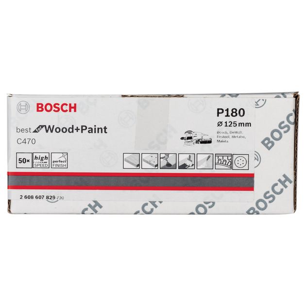 Шліфлист 125 мм K 180, Best for Wood, 50 шт. BOSCH (2608607829), фото , зображення 5 | SNABZHENIE.com.ua