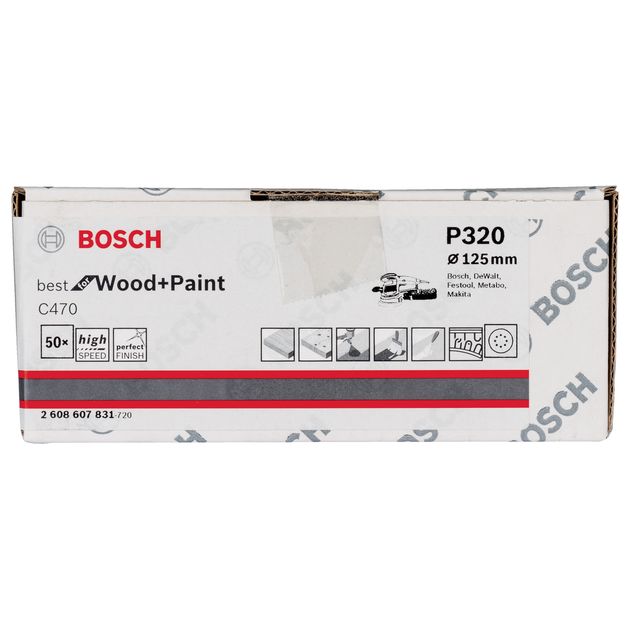 Шліфлист 125 мм K 320, Best for Wood, 50 шт. BOSCH (2608607831), фото , зображення 4 | SNABZHENIE.com.ua