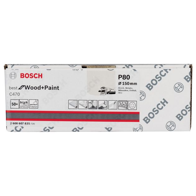 Шліфлист 150 мм K 80, Best for Wood, 50 шт. BOSCH (2608607835), фото , зображення 4 | SNABZHENIE.com.ua
