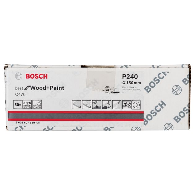 Шліфлист 150 мм K 240, Best for Wood, 50 шт. BOSCH (2608607839), фото , зображення 5 | SNABZHENIE.com.ua