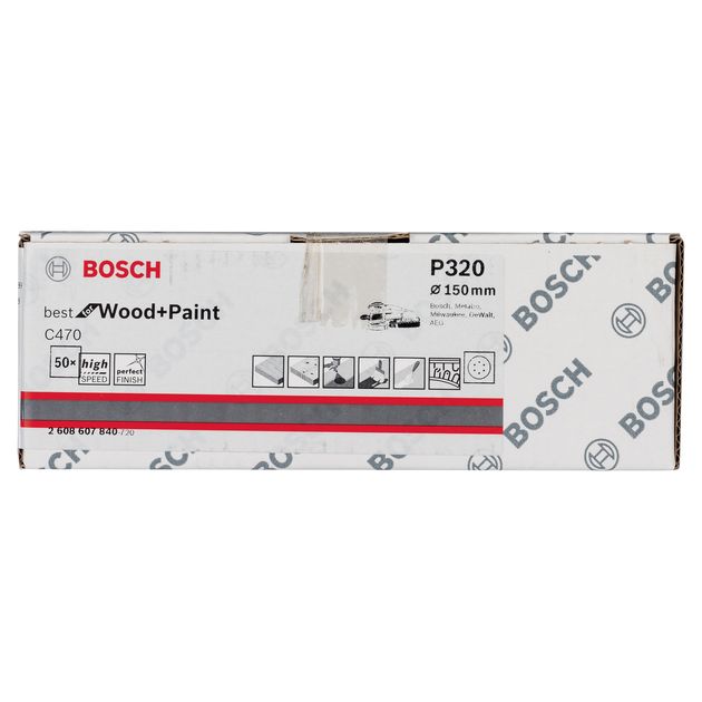 Шлифлист 150 мм C470 K320, 50 шт, BOSCH (2608607840), фото , изображение 3 | SNABZHENIE.com.ua