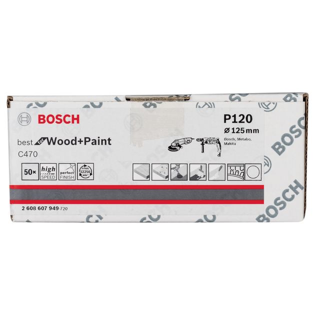 Шліфлист 125 мм K 120, Best for Wood, 50 шт. BOSCH (2608607949), фото , зображення 4 | SNABZHENIE.com.ua