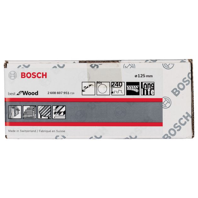Шліфлист 125 мм K 240, Best for Wood, 50 шт. BOSCH (2608607951), фото , зображення 4 | SNABZHENIE.com.ua