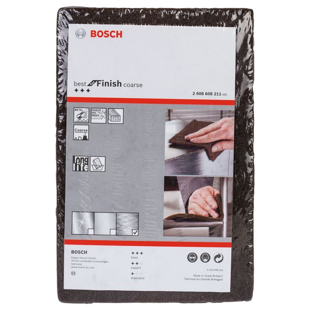 Шлифлист нетканный 152x229 мм, Coarse AlOx, 20 шт, BOSCH, фото , изображение 3 | SNABZHENIE.com.ua