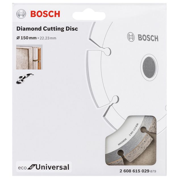 Алмазний відрізний круг 150 мм x 22,23 мм, ECO для універсальних BOSCH (2608615029), фото , зображення 4 | SNABZHENIE.com.ua Алмазний відрізний круг 150 мм x 22,23 мм, ECO для універсальних BOSCH (2608615029), фото , зображення 4 | SNABZHENIE.com.ua