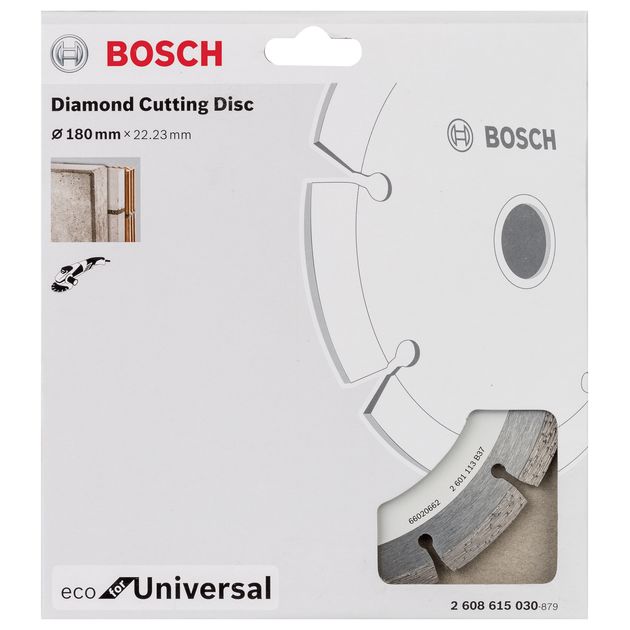 Алмазний відрізний круг 180 мм x 22,23 мм, ECO для універсального BOSCH (2608615030), фото , зображення 4 | SNABZHENIE.com.ua Алмазний відрізний круг 180 мм x 22,23 мм, ECO для універсального BOSCH (2608615030), фото , зображення 4 | SNABZHENIE.com.ua