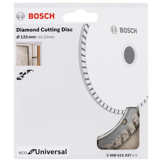 Алмазний відрізний круг 125 мм x 22,23 мм, ECO для універсального турбо BOSCH (2608615037), фото , зображення 4 | SNABZHENIE.com.ua Алмазний відрізний круг 125 мм x 22,23 мм, ECO для універсального турбо BOSCH (2608615037), фото , зображення 4 | SNABZHENIE.com.ua