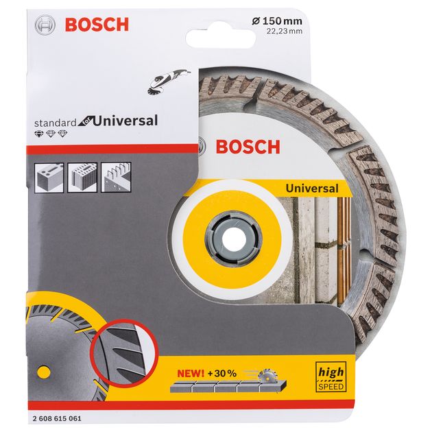 Алмазный отрезной круг 150мм, 22,23мм, BOSCH Standard for Universal, фото , изображение 3 | SNABZHENIE.com.ua