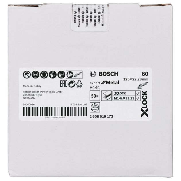 Шлифкруг фибровый по металлу 125 мм G60 X-LOCK BOSCH R444, фото , изображение 2 | SNABZHENIE.com.ua Шлифкруг фибровый по металлу 125 мм G60 X-LOCK BOSCH R444, фото , изображение 2 | SNABZHENIE.com.ua