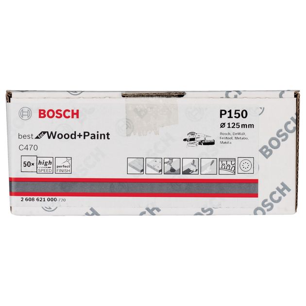 Шлифлист 50 шт. Best for Wood+Paint 125 мм K150 BOSCH (2608621000), фото , зображення 3 | SNABZHENIE.com.ua