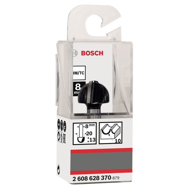 Фреза галтельна 20 x 12,4 x 46 мм, хвостовик 8 мм BOSCH (2608628370), фото , зображення 2 | SNABZHENIE.com.ua