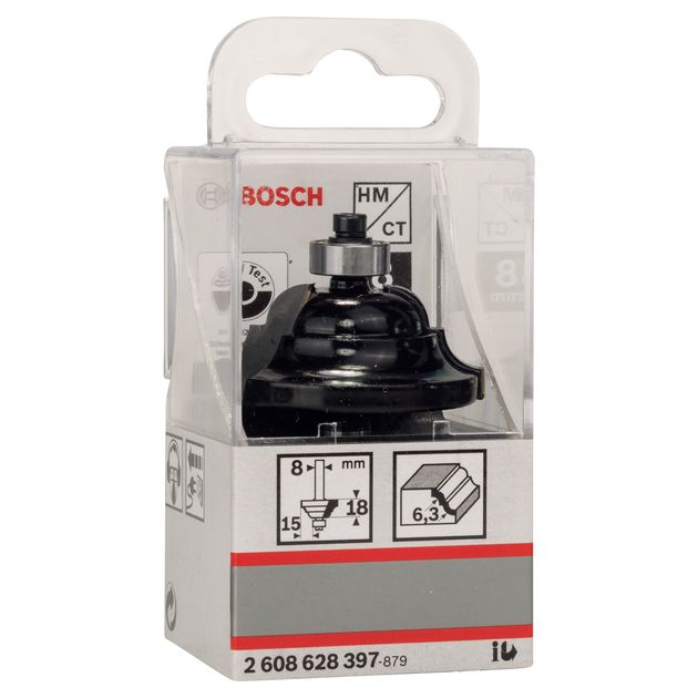 Фреза профиль D 42,9 x 18 x 60 мм, хвостовик 8 мм BOSCH 2608628397, фото , изображение 3 | SNABZHENIE.com.ua