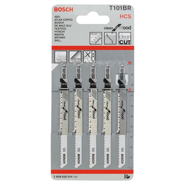 Пильное полотно T 101 BR Clean for Wood по дереву 5 шт, BOSCH, фото , изображение 3 | SNABZHENIE.com.ua Пильное полотно T 101 BR Clean for Wood по дереву 5 шт, BOSCH, фото , изображение 3 | SNABZHENIE.com.ua