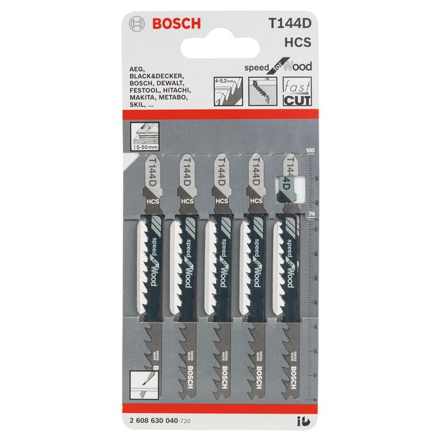 Полотно T 144 D Speed for Wood, 5 шт, BOSCH (2608630040), фото , изображение 4 | SNABZHENIE.com.ua Полотно T 144 D Speed for Wood, 5 шт, BOSCH (2608630040), фото , изображение 4 | SNABZHENIE.com.ua