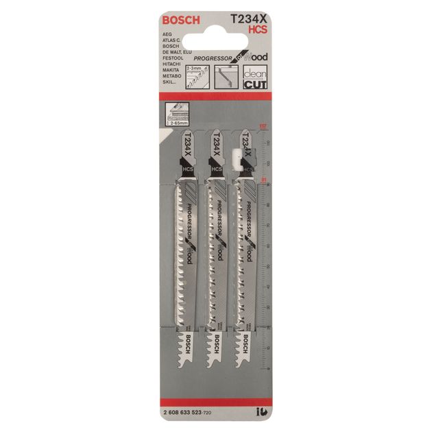 Пилка для лобзика BOSCH T 234 X Progressor по дереву, 5 шт., фото , изображение 3 | SNABZHENIE.com.ua Пилка для лобзика BOSCH T 234 X Progressor по дереву, 5 шт., фото , изображение 3 | SNABZHENIE.com.ua
