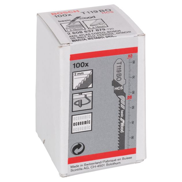 Пильне полотно для лобзика T 119 V0 Basic for Wood по дереву 100 шт, BOSCH (2608637879), фото , зображення 3 | SNABZHENIE.com.ua Пильне полотно для лобзика T 119 V0 Basic for Wood по дереву 100 шт, BOSCH (2608637879), фото , зображення 3 | SNABZHENIE.com.ua