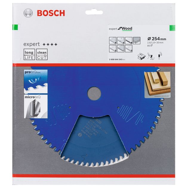 Пильний диск 254 x 30 мм, 80 T по дереву Expert for Wood BOSCH (2608644343), фото , зображення 2 | SNABZHENIE.com.ua Пильний диск 254 x 30 мм, 80 T по дереву Expert for Wood BOSCH (2608644343), фото , зображення 2 | SNABZHENIE.com.ua
