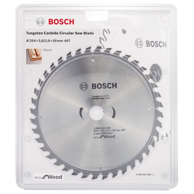 Пильный диск 254 мм, 40 зубьев для дерева ECO Wood BOSCH, фото , изображение 4 | SNABZHENIE.com.ua Пильный диск 254 мм, 40 зубьев для дерева ECO Wood BOSCH, фото , изображение 4 | SNABZHENIE.com.ua