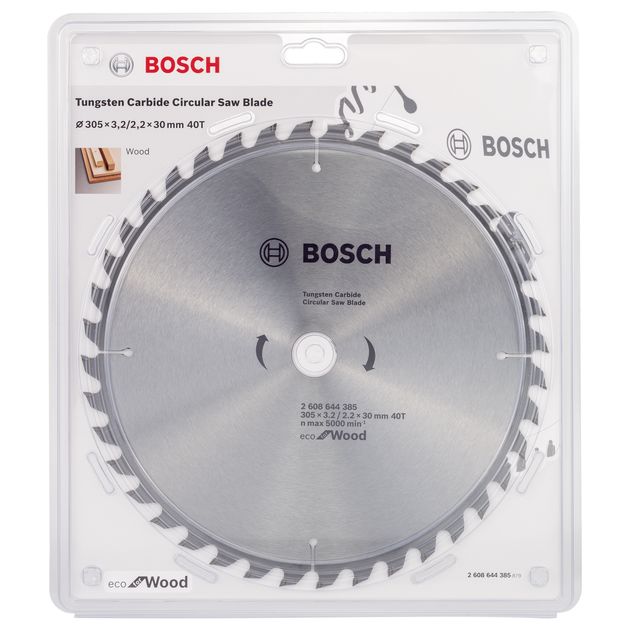 Пильный диск Bosch ECO Wood 305x30mm, 40 зубьев для дерева, фото , изображение 4 | SNABZHENIE.com.ua Пильный диск Bosch ECO Wood 305x30mm, 40 зубьев для дерева, фото , изображение 4 | SNABZHENIE.com.ua