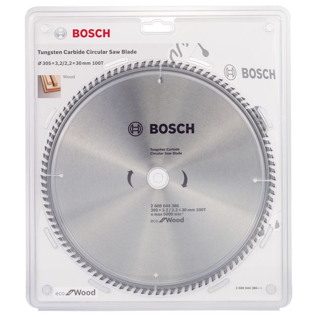 Пильний диск 305 x 30 мм, 100 T по дереву ECO Wood BOSCH (2608644386), фото , зображення 4 | SNABZHENIE.com.ua Пильний диск 305 x 30 мм, 100 T по дереву ECO Wood BOSCH (2608644386), фото , зображення 4 | SNABZHENIE.com.ua