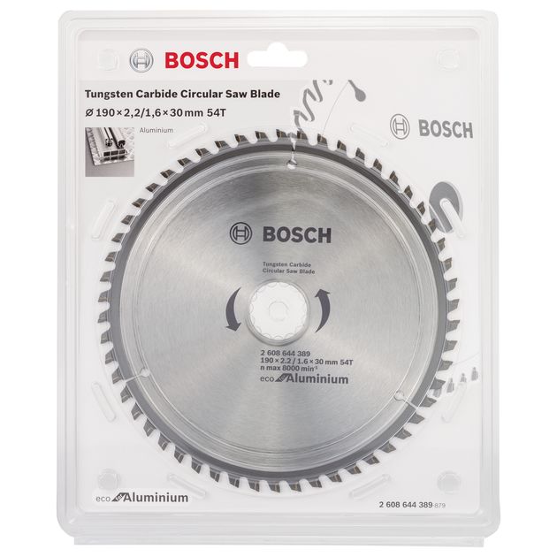 Пильный диск 190x30 мм, 54 T для алюминия ECO BOSCH (2608644389), фото , изображение 2 | SNABZHENIE.com.ua Пильный диск 190x30 мм, 54 T для алюминия ECO BOSCH (2608644389), фото , изображение 2 | SNABZHENIE.com.ua