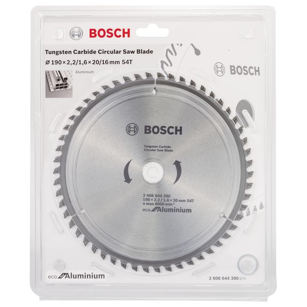 Пильный диск 190 x 20 мм, 54 T по алюминию BOSCH ECO Aluminium, фото , изображение 2 | SNABZHENIE.com.ua Пильный диск 190 x 20 мм, 54 T по алюминию BOSCH ECO Aluminium, фото , изображение 2 | SNABZHENIE.com.ua