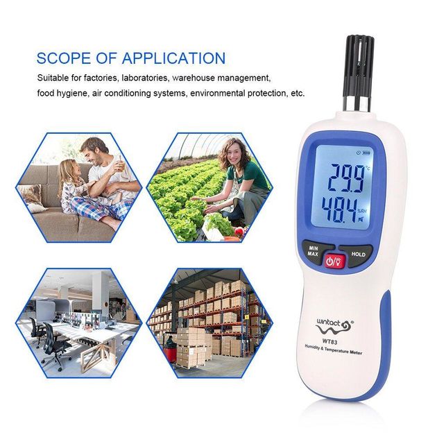 Термогигрометр Bluetooth WINTACT WT83B, 0-100%, -20-70°C, фото , изображение 2 | SNABZHENIE.com.ua Термогигрометр Bluetooth WINTACT WT83B, 0-100%, -20-70°C, фото , изображение 2 | SNABZHENIE.com.ua