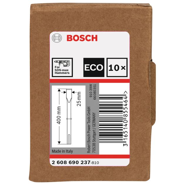 Плоске зубило 400 мм ECO SDS-max 10 шт, BOSCH (2608690237), фото , зображення 4 | SNABZHENIE.com.ua