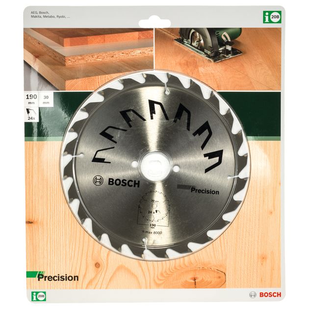 Пильний диск PRECISION 190 x 30 мм, 24 зубці BOSCH (2609256869), фото , зображення 2 | SNABZHENIE.com.ua Пильний диск PRECISION 190 x 30 мм, 24 зубці BOSCH (2609256869), фото , зображення 2 | SNABZHENIE.com.ua