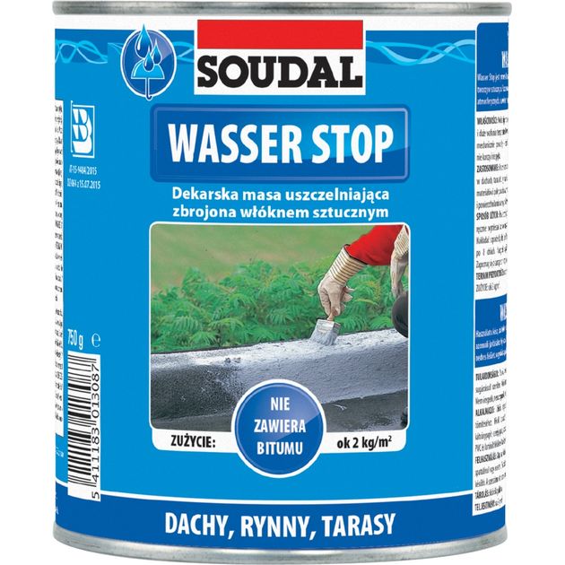 Мастика для кровли Wasser Stopp 750 мл, фото  | SNABZHENIE.com.ua