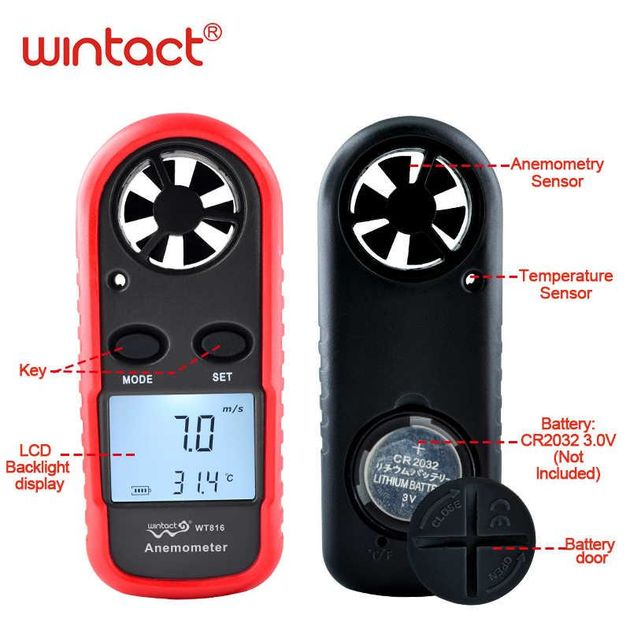 Цифровой анемометр WINTACT WT816, 0,1-30 м/с, -10-45°C, фото , изображение 2 | SNABZHENIE.com.ua Цифровой анемометр WINTACT WT816, 0,1-30 м/с, -10-45°C, фото , изображение 2 | SNABZHENIE.com.ua