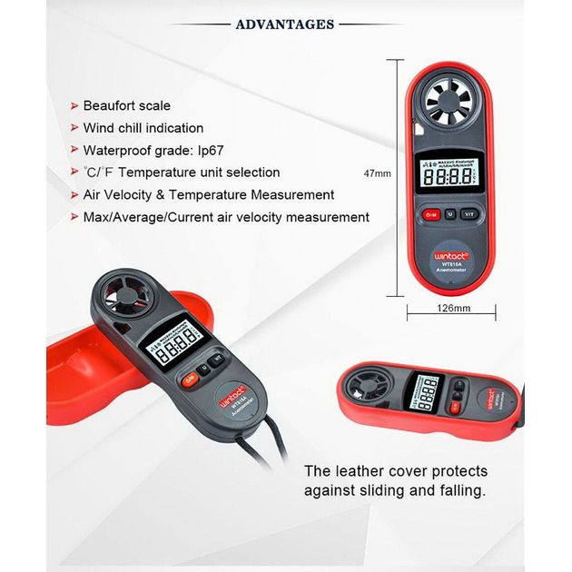 Цифровой анемометр WINTACT WT816A, 0,7-30 м/с, -10-45°C, фото , изображение 5 | SNABZHENIE.com.ua Цифровой анемометр WINTACT WT816A, 0,7-30 м/с, -10-45°C, фото , изображение 5 | SNABZHENIE.com.ua