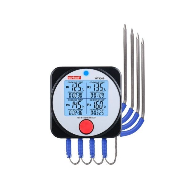 Электронный пищевой термометр 4 канала Bluetooth, -40-300°C WINTACT WT308B, фото  | SNABZHENIE.com.ua