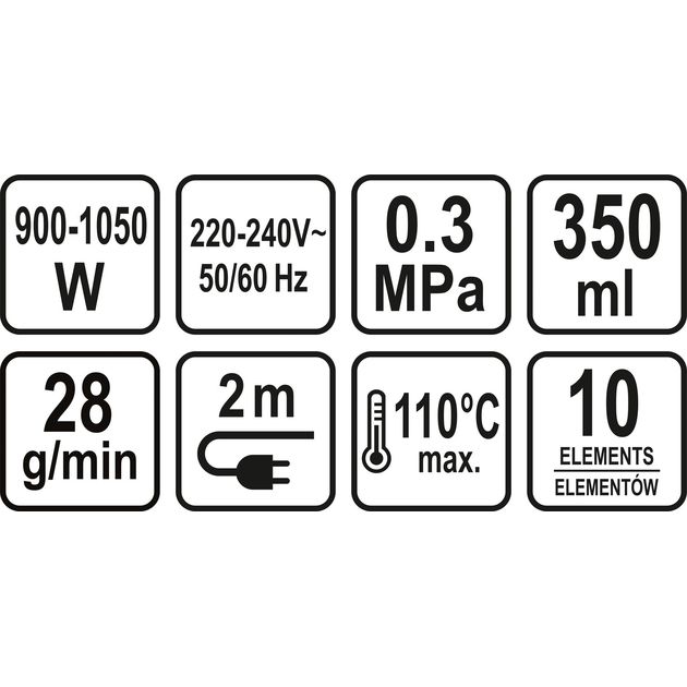 Пароочиститель LUND 1 кВт, 350 мл, макс. t 110 °C, 10 насадок, фото , изображение 13 | SNABZHENIE.com.ua
